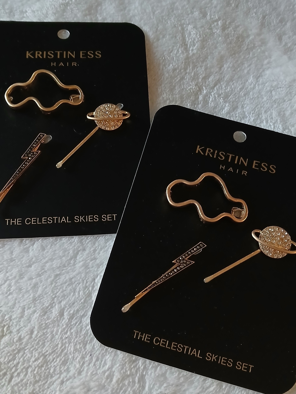 💥 Kristin Ess Gold Celestial Hair Pin Set - 3 Piece Set x 2 NWT